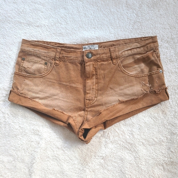 Free People Irreplaceable Brown Denim Shorts 30 - Picture 2 of 12